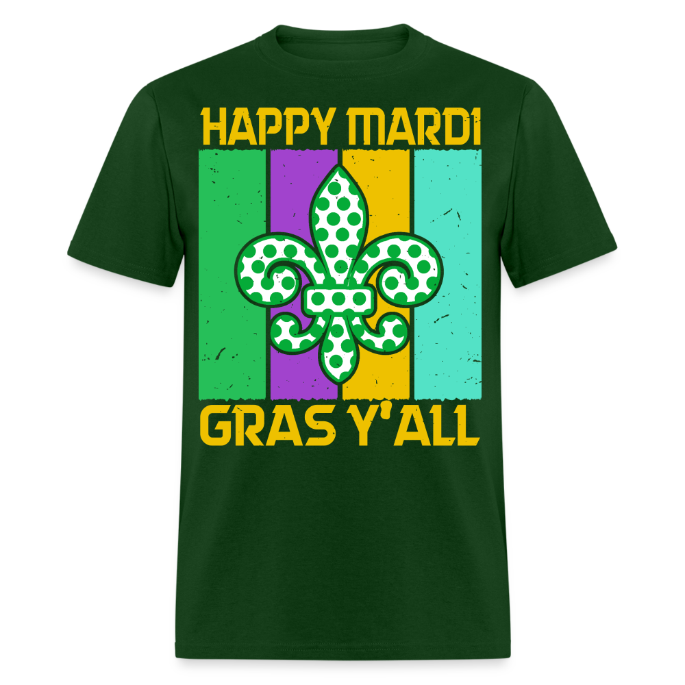 New Orleans Festival Tee Southern-style Mardi Gras Y’all T-shirt - forest green