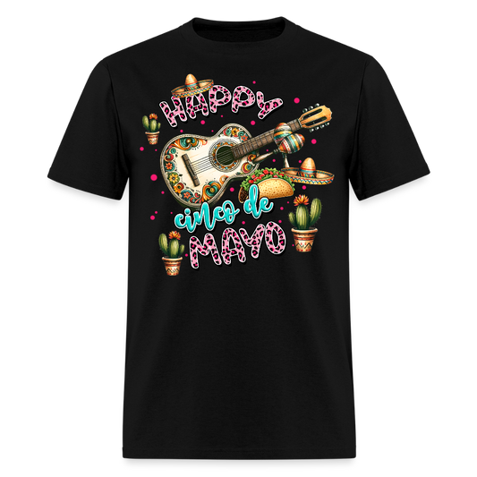 Cinco de Mayo Festive Shirt Mexican Culture Party Tee With Guitar And Sombrero T-shirt - black