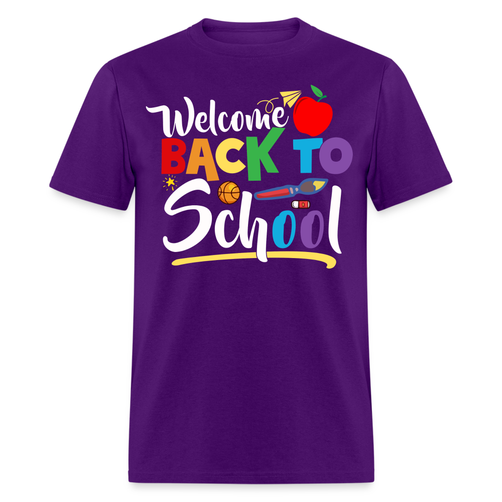 Welcome Back to School Shirt for Teachers First Day of school T-shirt - purple