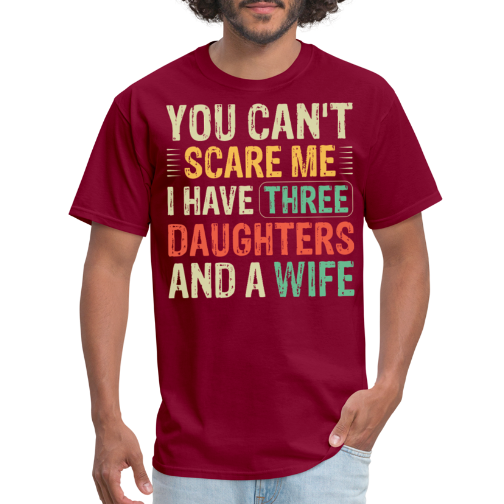 Best Gift For A Father Of Three Daughters And A Wife Unisex T-shirt - burgundy