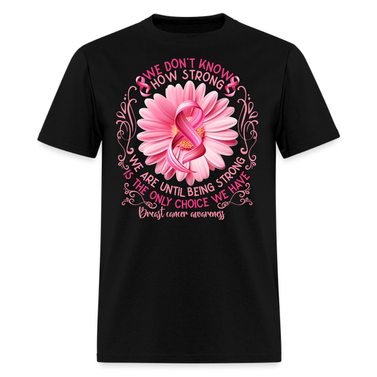 Pink Ribbon Inspirational Breast Cancer Fighters T-Shirt - black