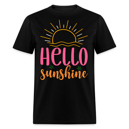 Hello Sunshine Positive Vibes T-shirt - black