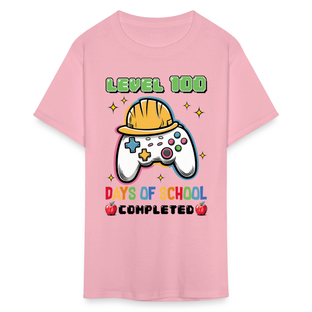 Level 100 Days Of School Gamer Shirt Level Up School Milestone T-shirt - pink