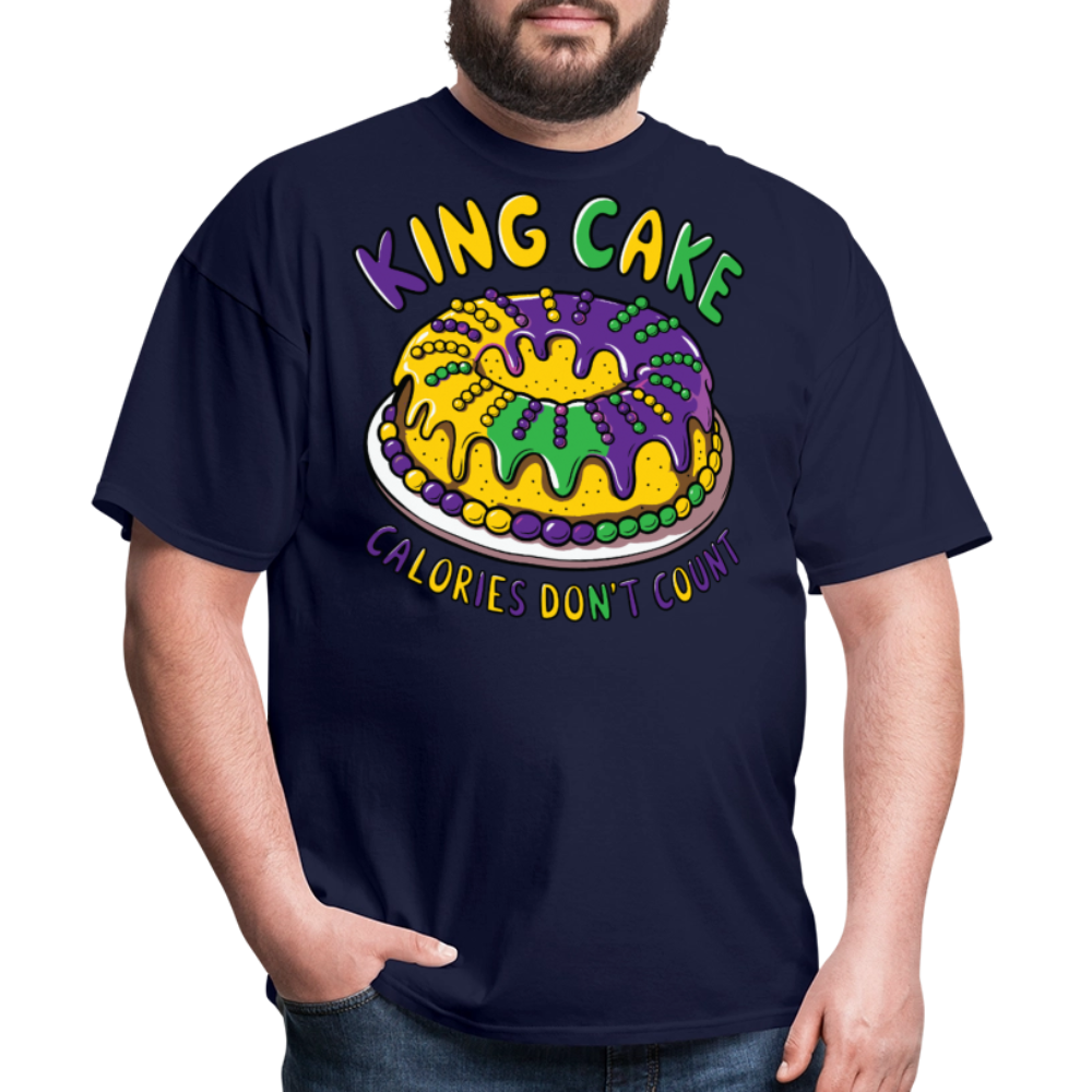 Fat Tuesday Celebration Mardi Gras King Cake T-shirt - navy