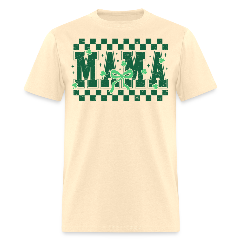 Distressed Lucky Mama Clover St. Patrick's Day Gift Tee - natural