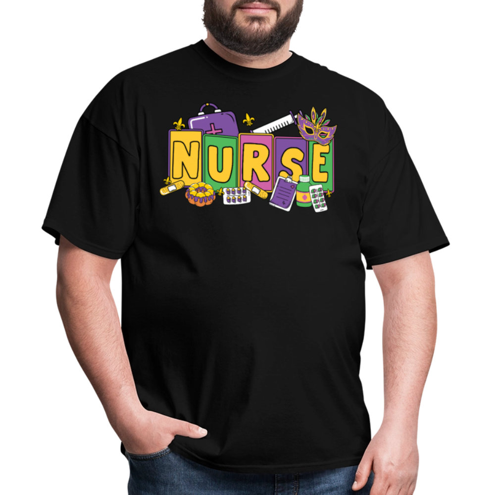 Mardi Gras Nurse Shirt For Healthcare Workers Nurse Appreciation T-shirt - black