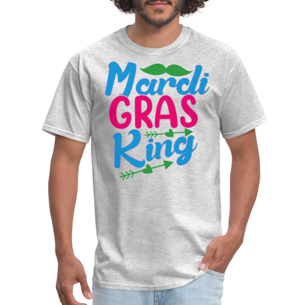 Mardi Gras King Shirt For Men Funny Mardi Gras Party T-shirt - heather gray