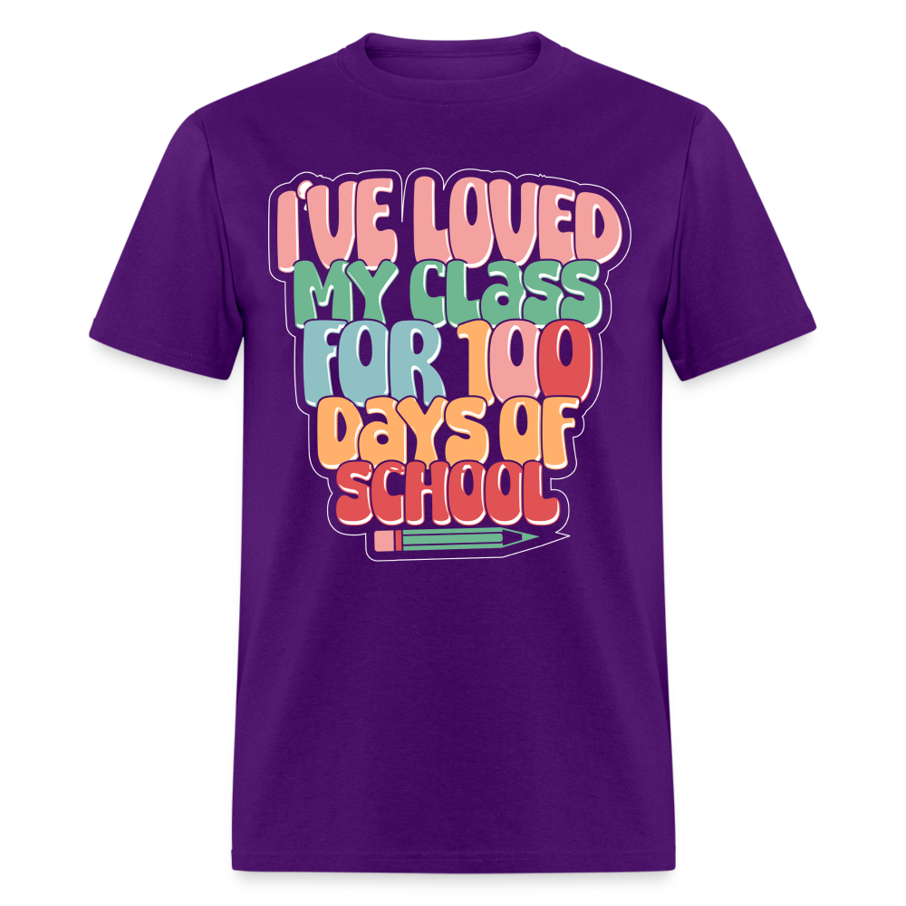 100 Days Of School Tee For Teachers 100 Days Of Learning Teacher T-shirt - purple