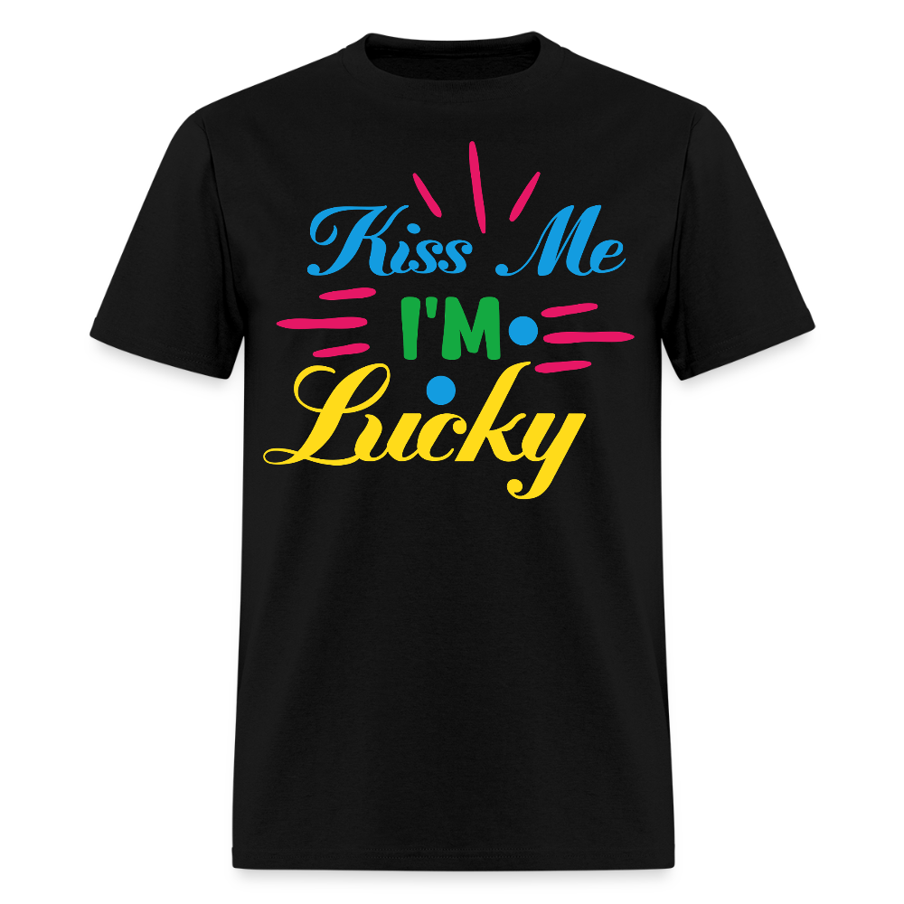 Funny Madri  Gras Tee Kiss Me I’m Lucky Irish T-shirt - black