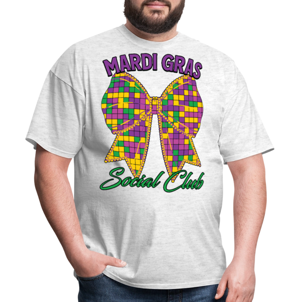 Mardi Gras Social Club Shirt For Women and Men Mardi Gras Bow T-shirt - light heather gray