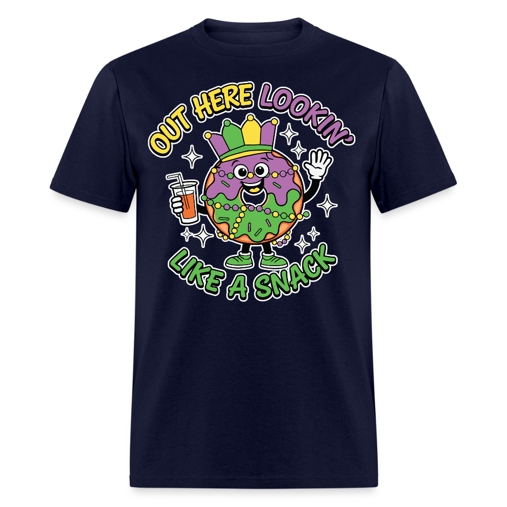 Funny Mardi Gras outfits Lookin’ like A Snack festival T-shirt - navy