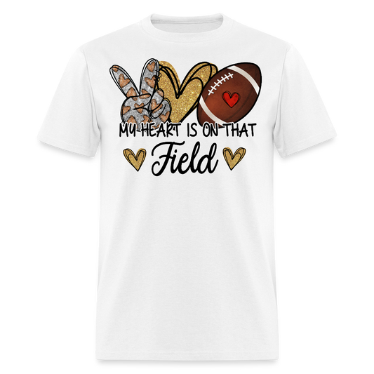 My Heart Is On That Field Football T-shirt - white