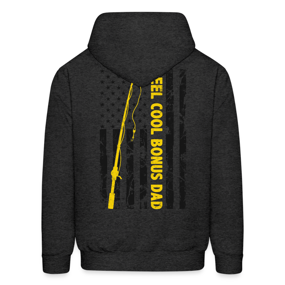 Reel Cool Bonus Dad Father’s Day fishing Hoodie - charcoal grey