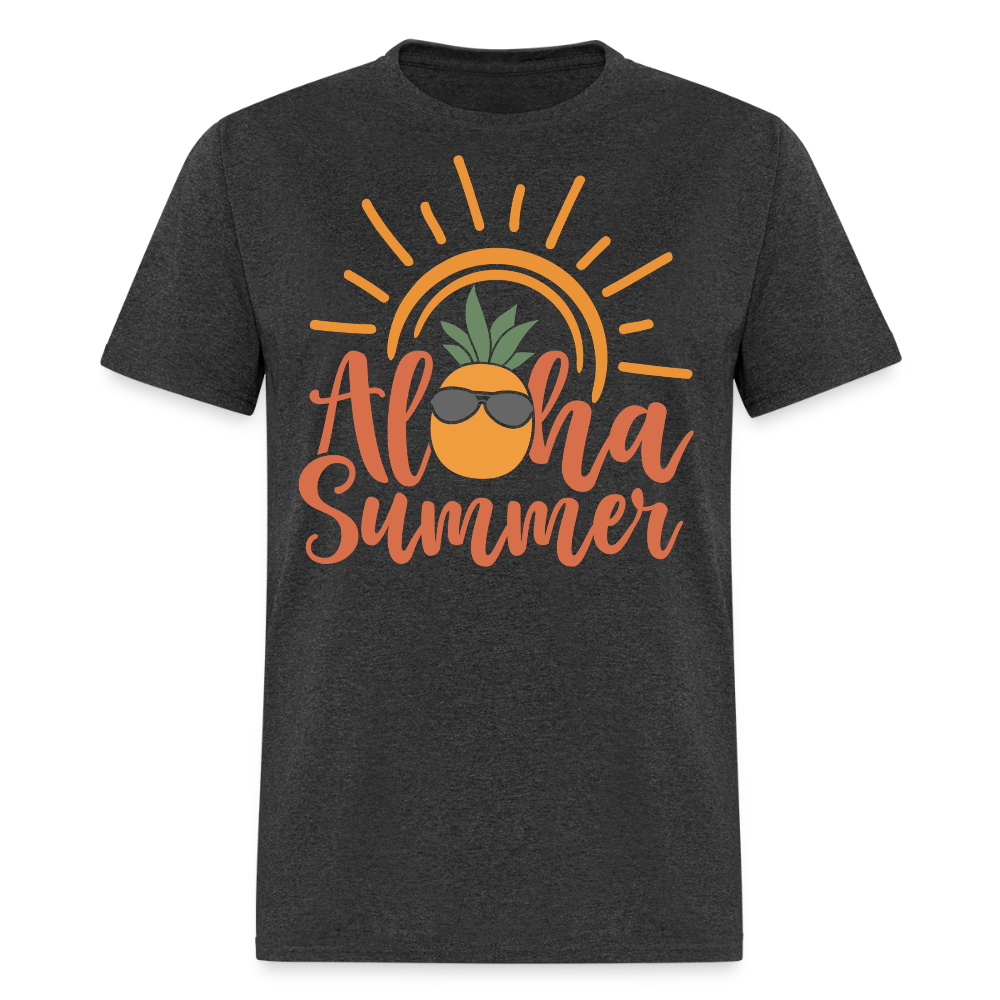 Aloha Summer Tropical Beach Vacation T-shirt - heather black