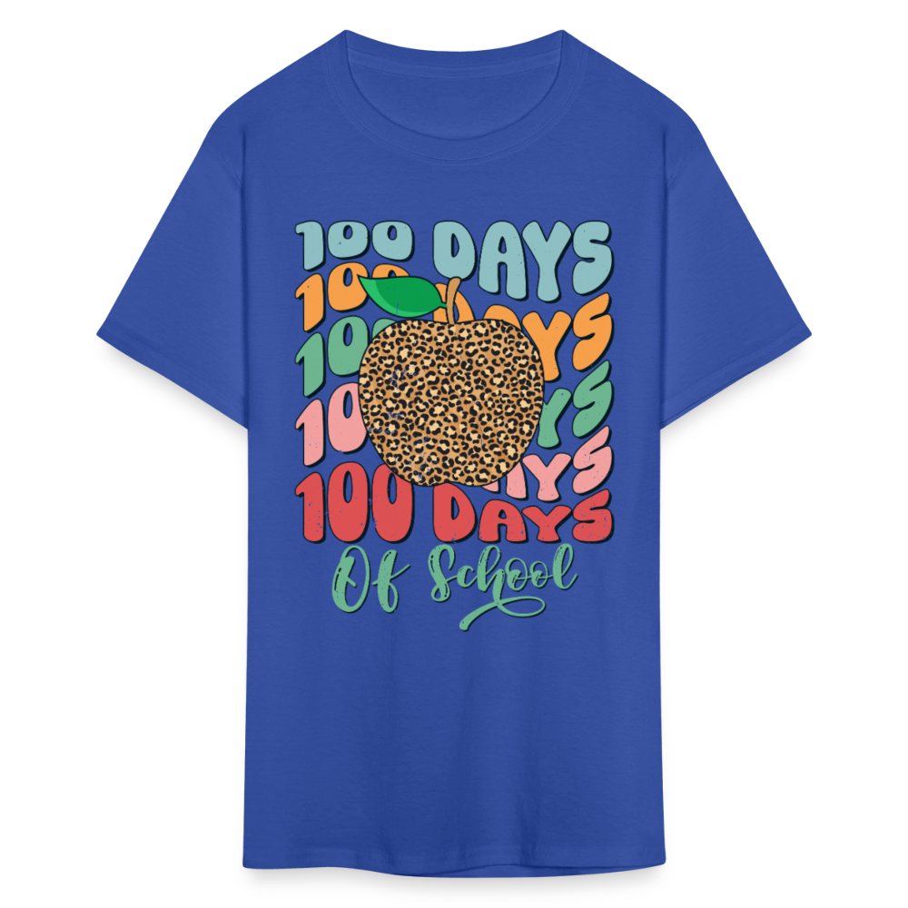 Leopard print 100 Days Of School Teacher Appreciation Gifts T-shirt - royal blue