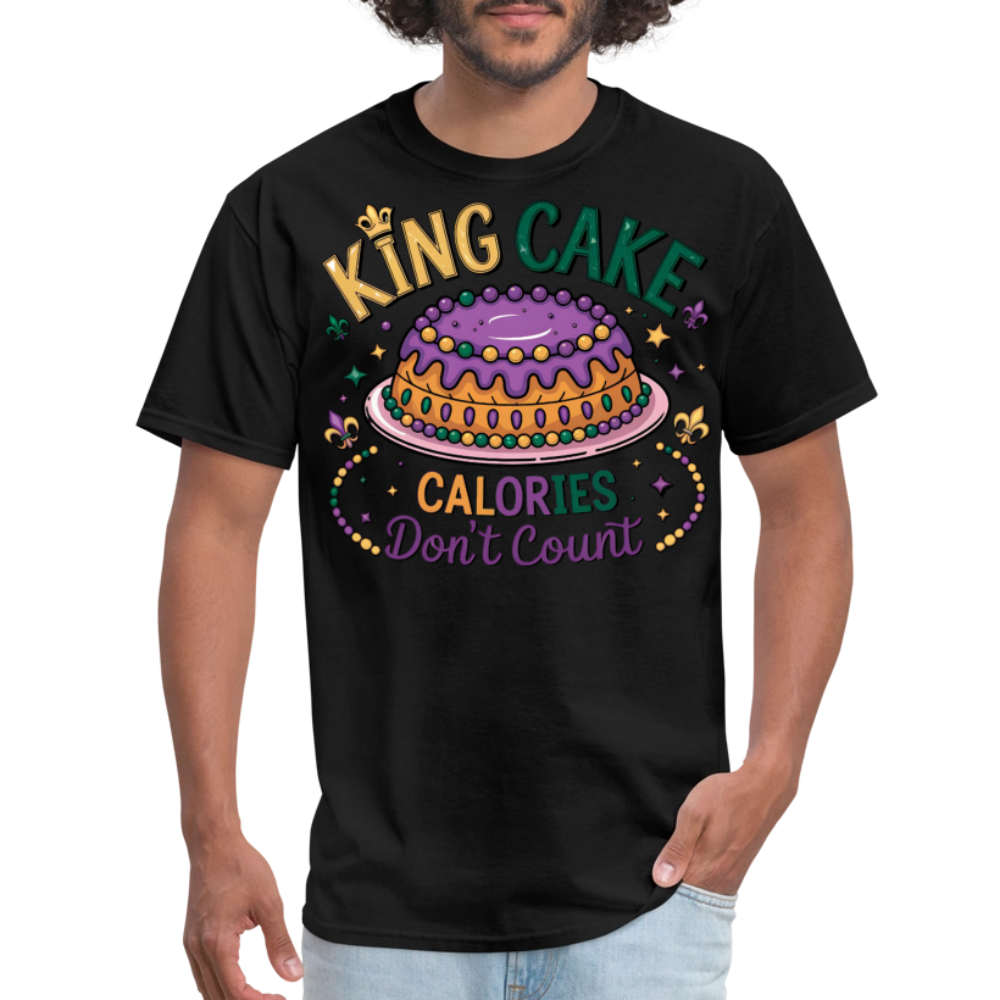 Funny King Cake Calories Don’t Count Tee Funny Mardi Gras T-shirt - black