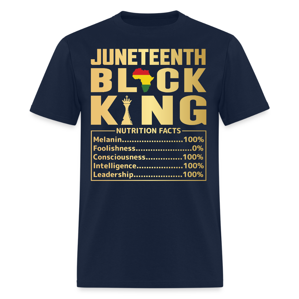 Juneteenth Black King Melanin Pride T-Shirt - navy