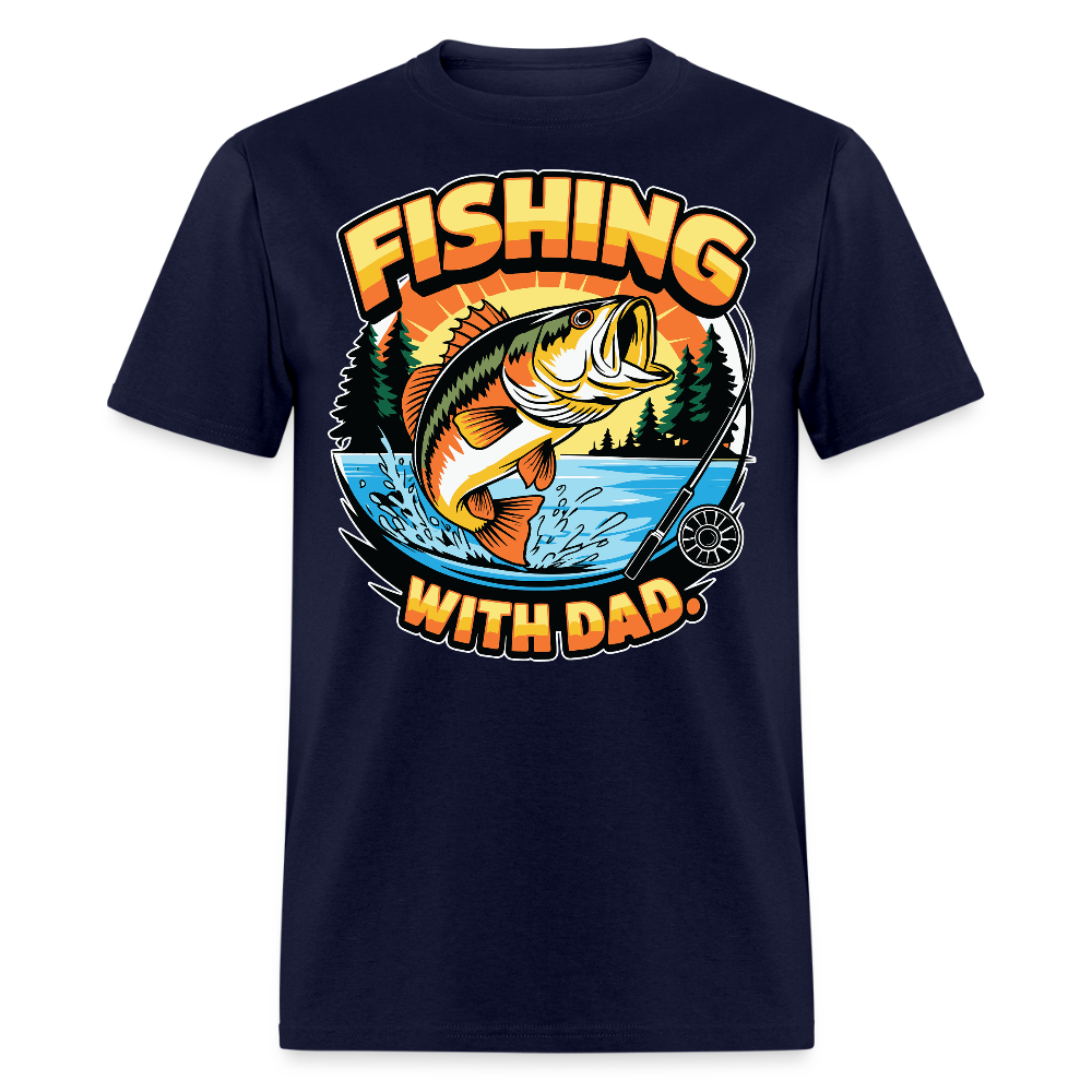 Outdoor Father's Day Fishing Gift T-shirt - navy