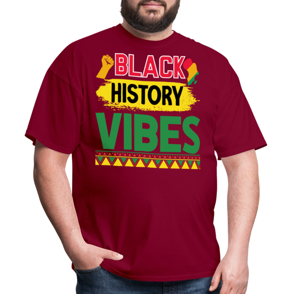 Black history vibes Shirt For Celebrations Black History Month T-shirt - burgundy