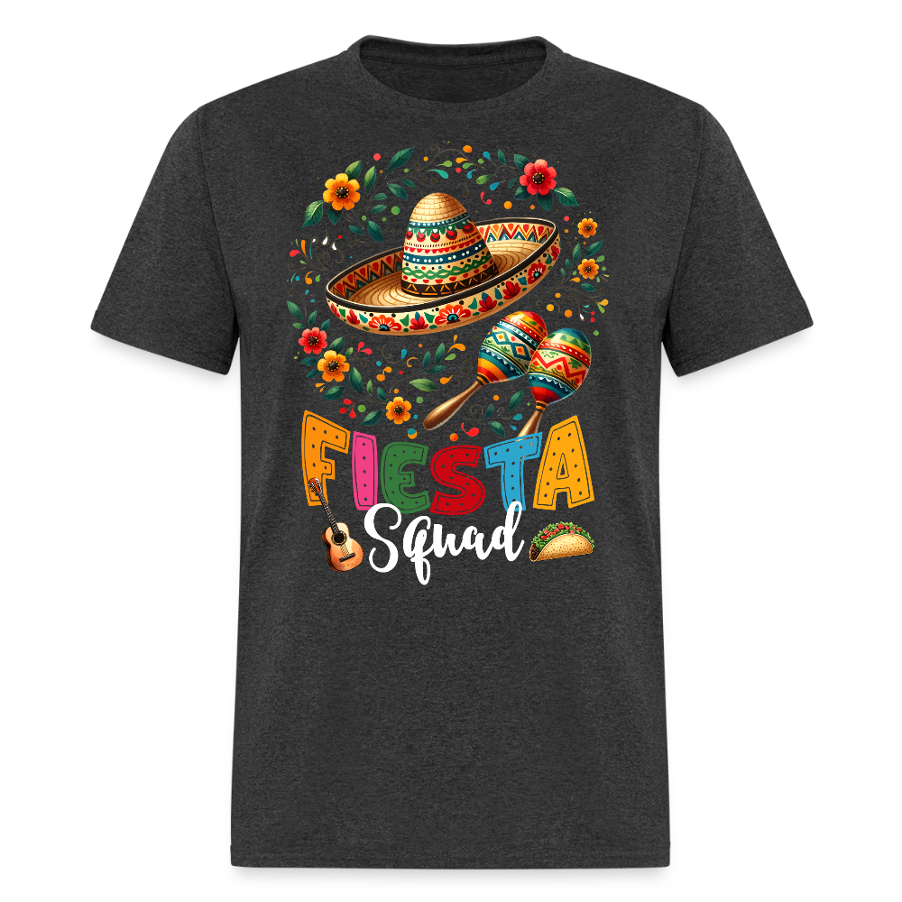 Fiesta Squad Matching Tee For Mexican Parties Cinco De Mayo T-shirt - heather black