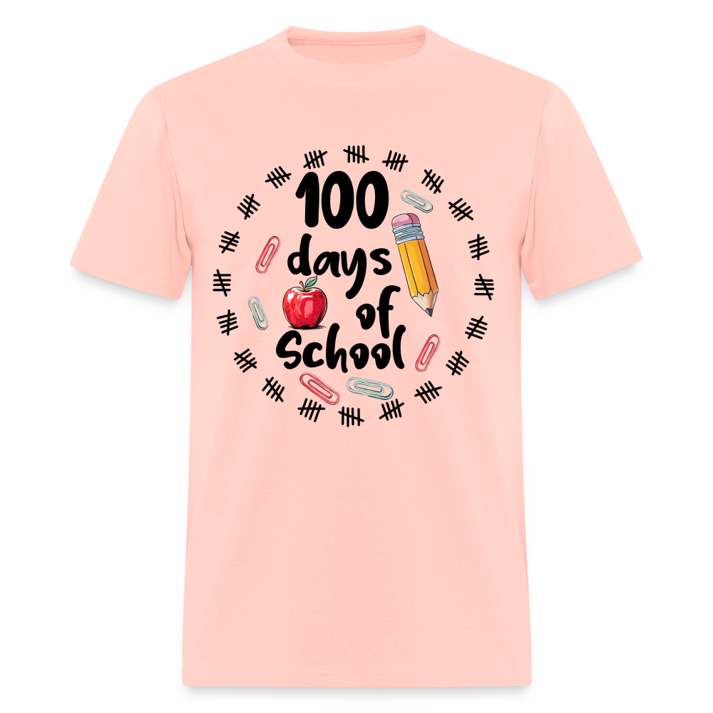 100 Days of School Shirt For Teachers Dino 100th Oay Of School T-shirt - blush pink 