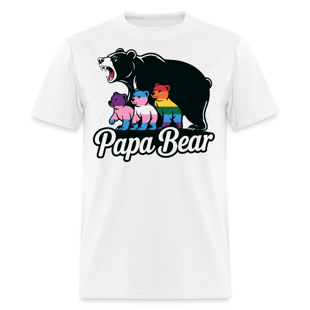 LGBTQ Papa Bear Pride T-shirt - white