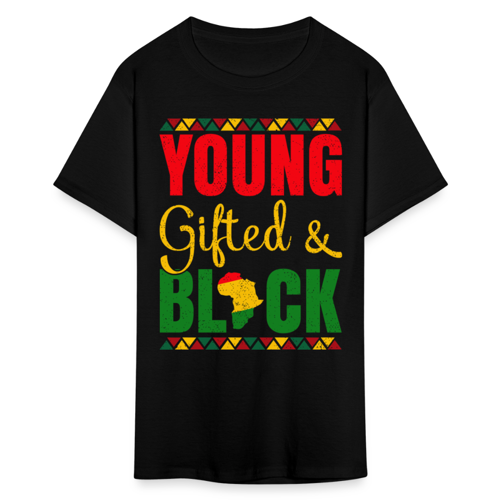 African Heritage Tee Young Gifted and Black T-Shirt - black