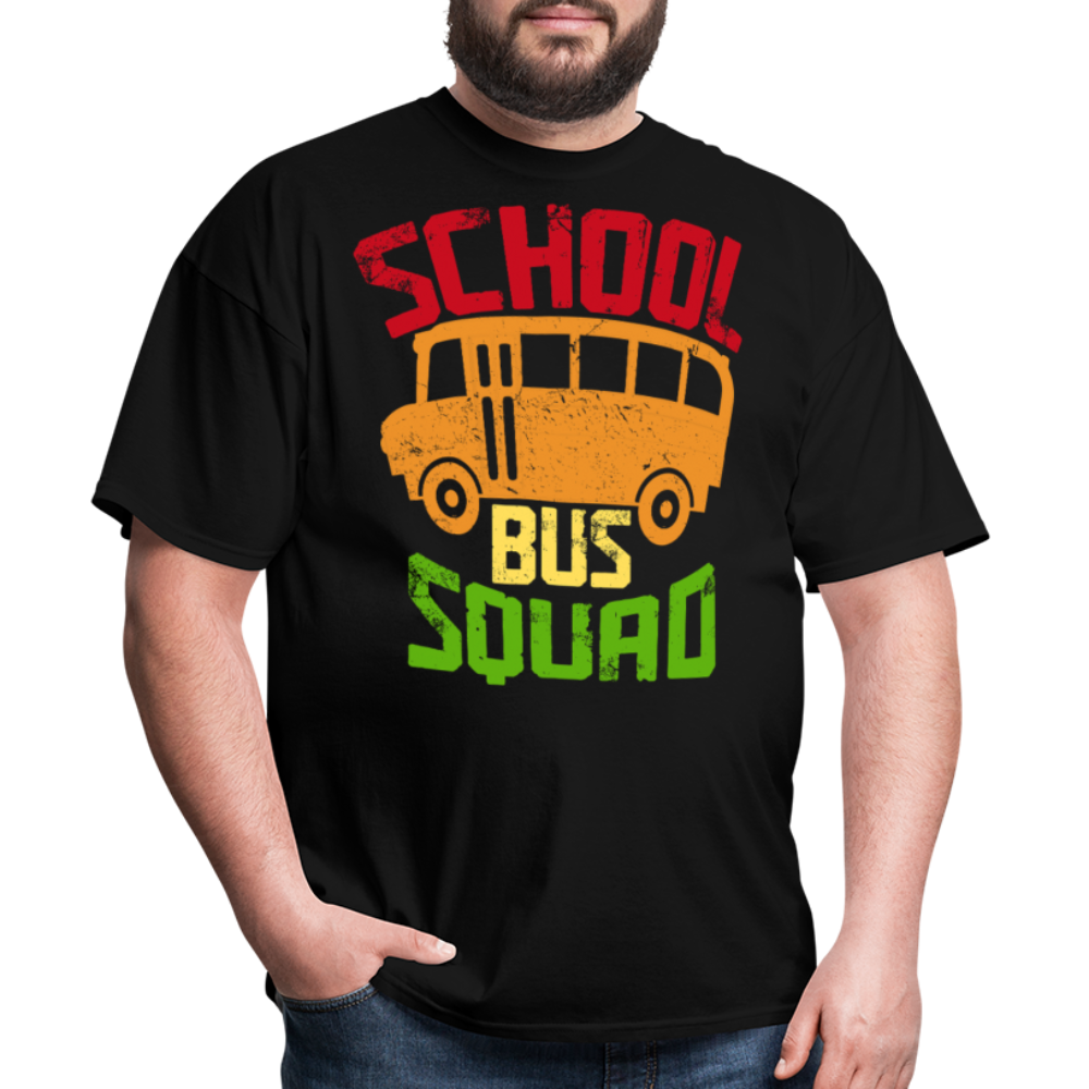 Vintage School Bus Tee for Drivers & Staff School Bus Squad T-shirt - black