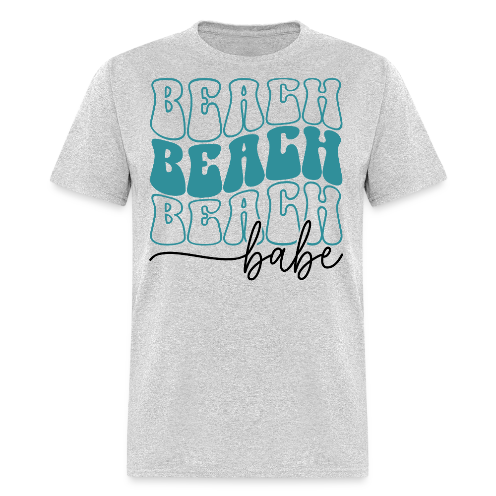 Beach Babe Graphic Tee Summer Vacation T-shirt - heather gray