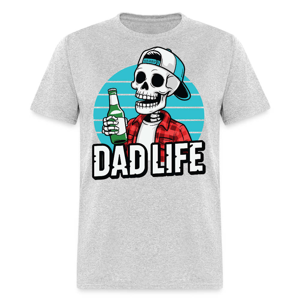 Funny Dad Skeleton Drinking Beer T-shirt - heather gray