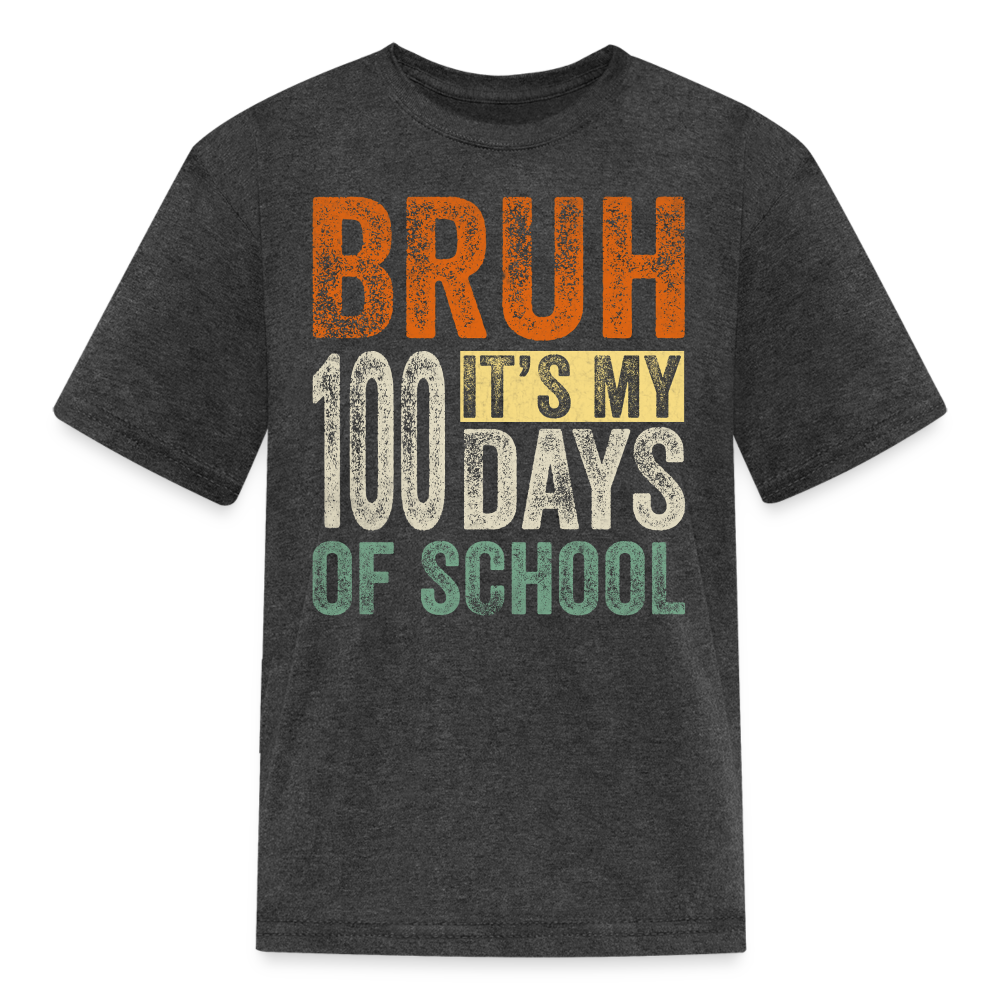 100 Days Of School Shirt For Kids School Milestone T-shirt - heather black