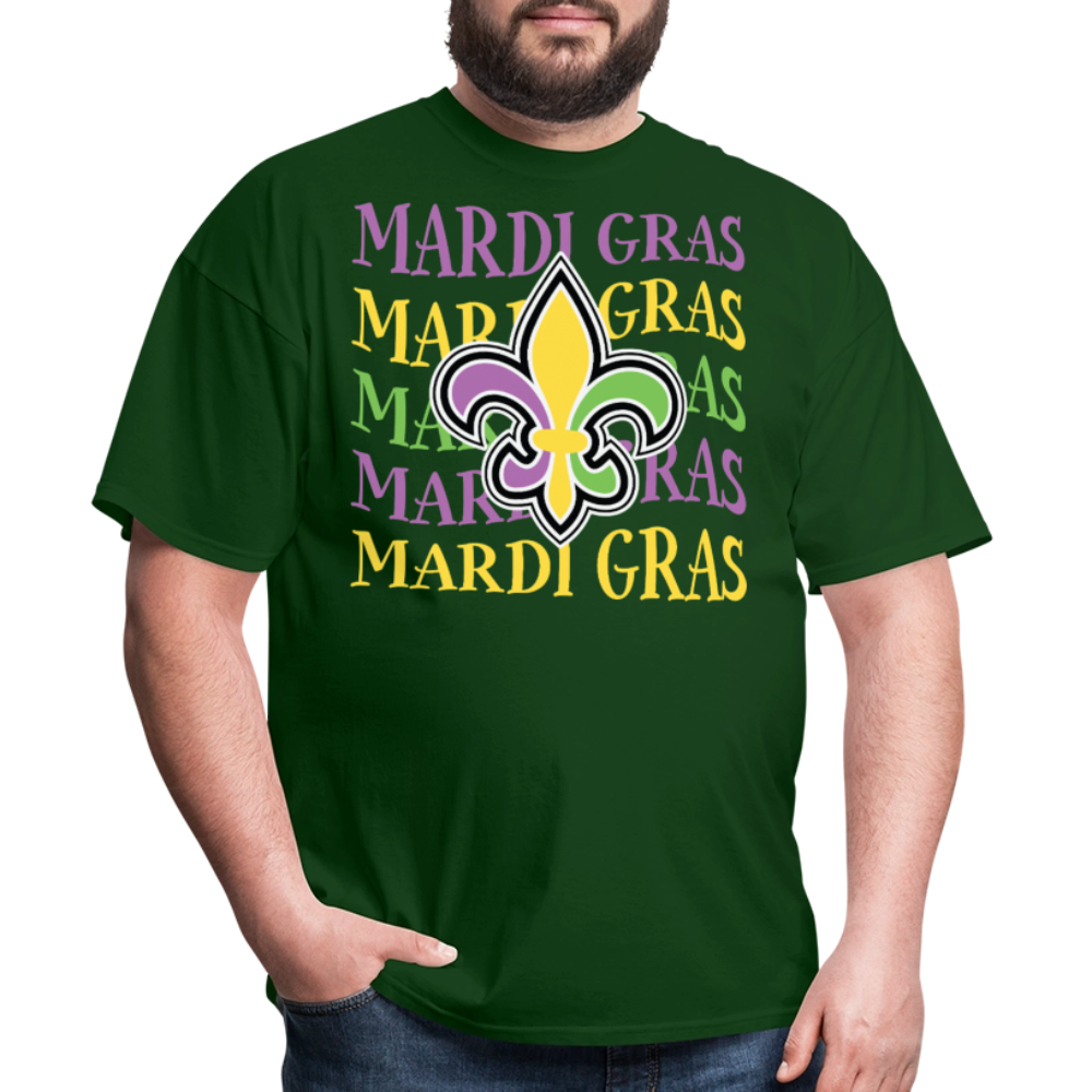 New Orleans Fleur-de-lis Festival Mardi Gras T-shirt - forest green