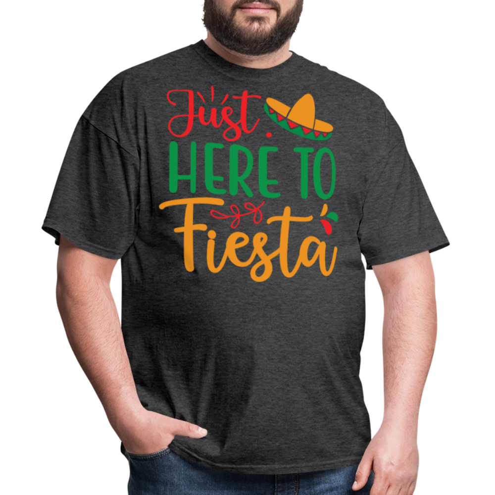 Just Here To Fiesta Mexican Party T-shirt - heather black