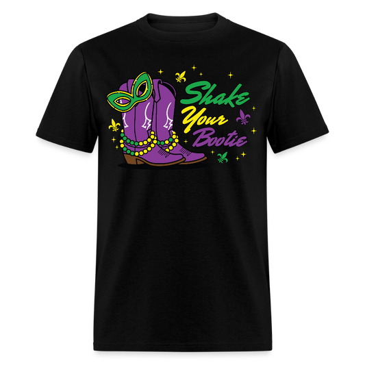 Shake Your Bootie Mardi Gras Tee Masquerade Party T-shirt - black