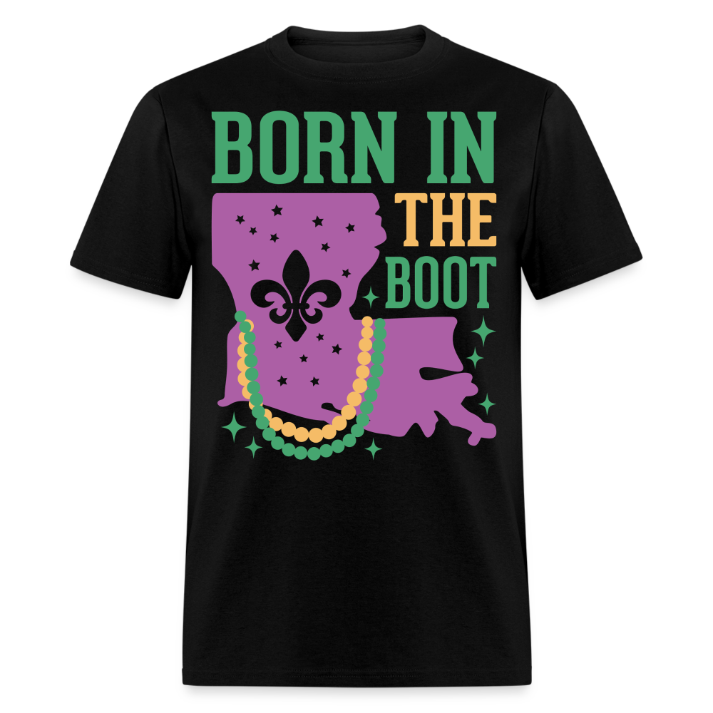 Born in the Boot Louisiana Unisex T-Shirt - black