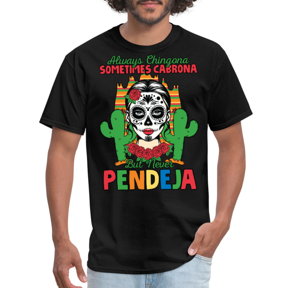 Día De Los Muertos Sugar Skull Tee Chingona T-shirt For Women - black