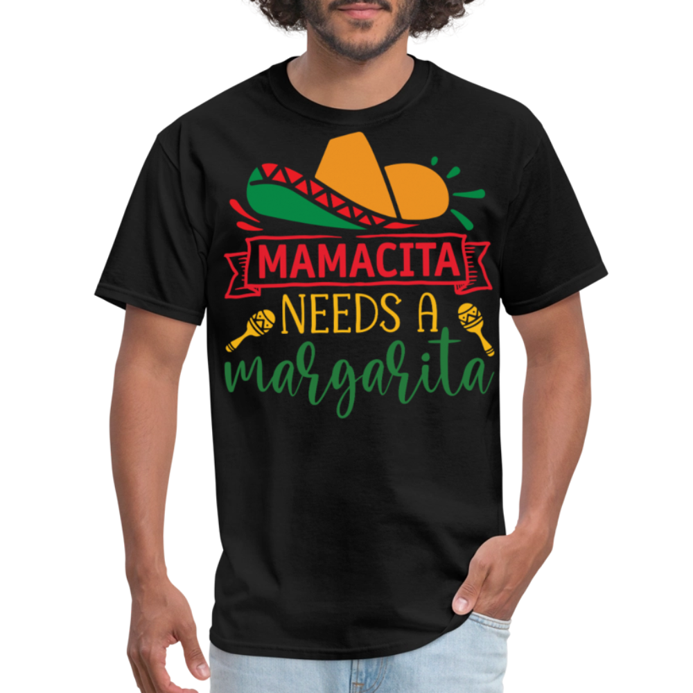 Mamacita Needs A Margarita Funny Mexican T-shirt - black