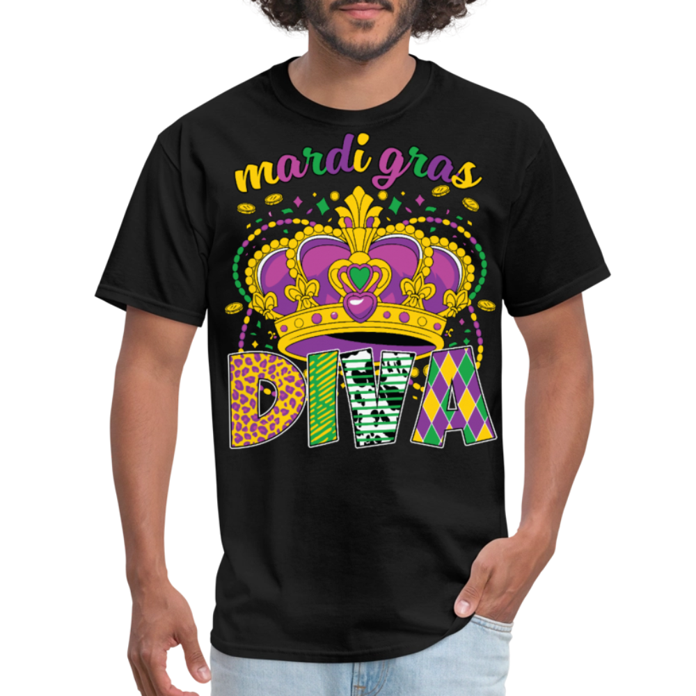 Mardi Gras Diva Shirt For Women Mardi Gras Queen T-shirt - black