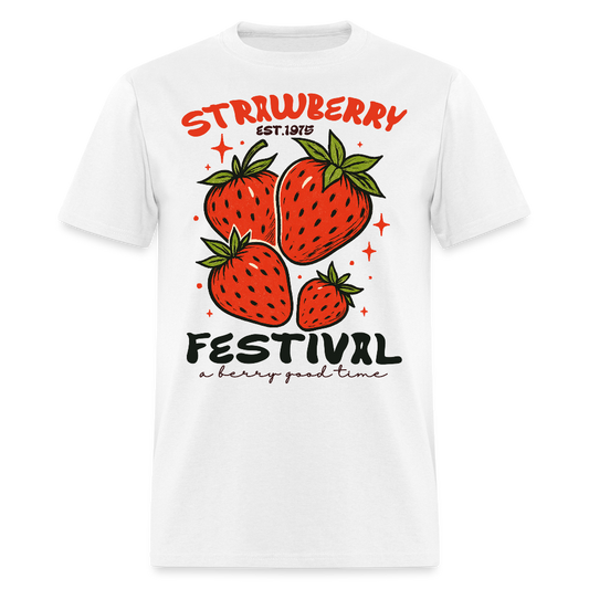 Vintage Fruit Festival Tee With Strawberries T-shirt - white