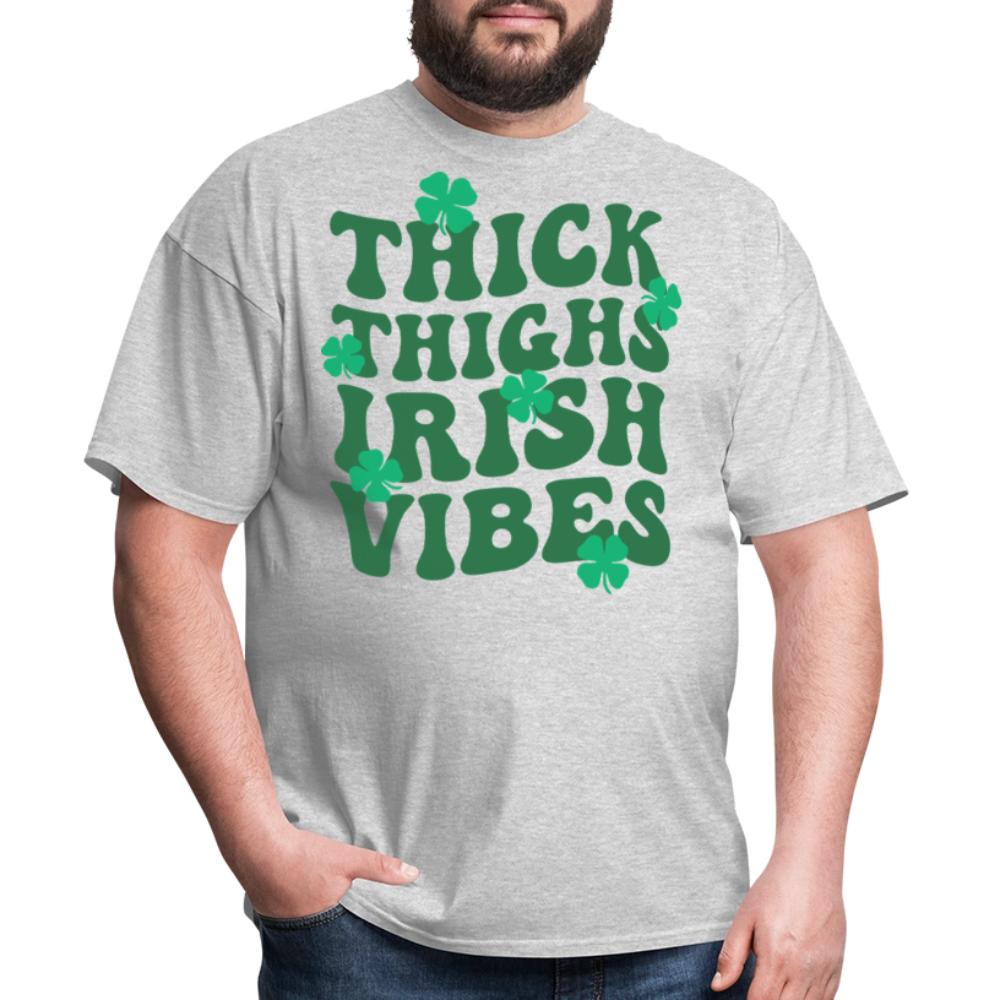 Thick thighs Irish Pride Funny St Patrick’s Day T-shirt - heather gray