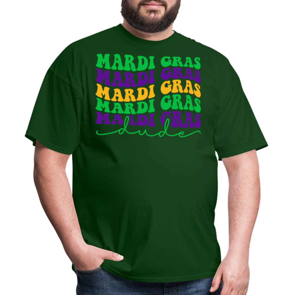 Retro-style Mardi Gras Shirt New Orleans Festival T-shirt - forest green