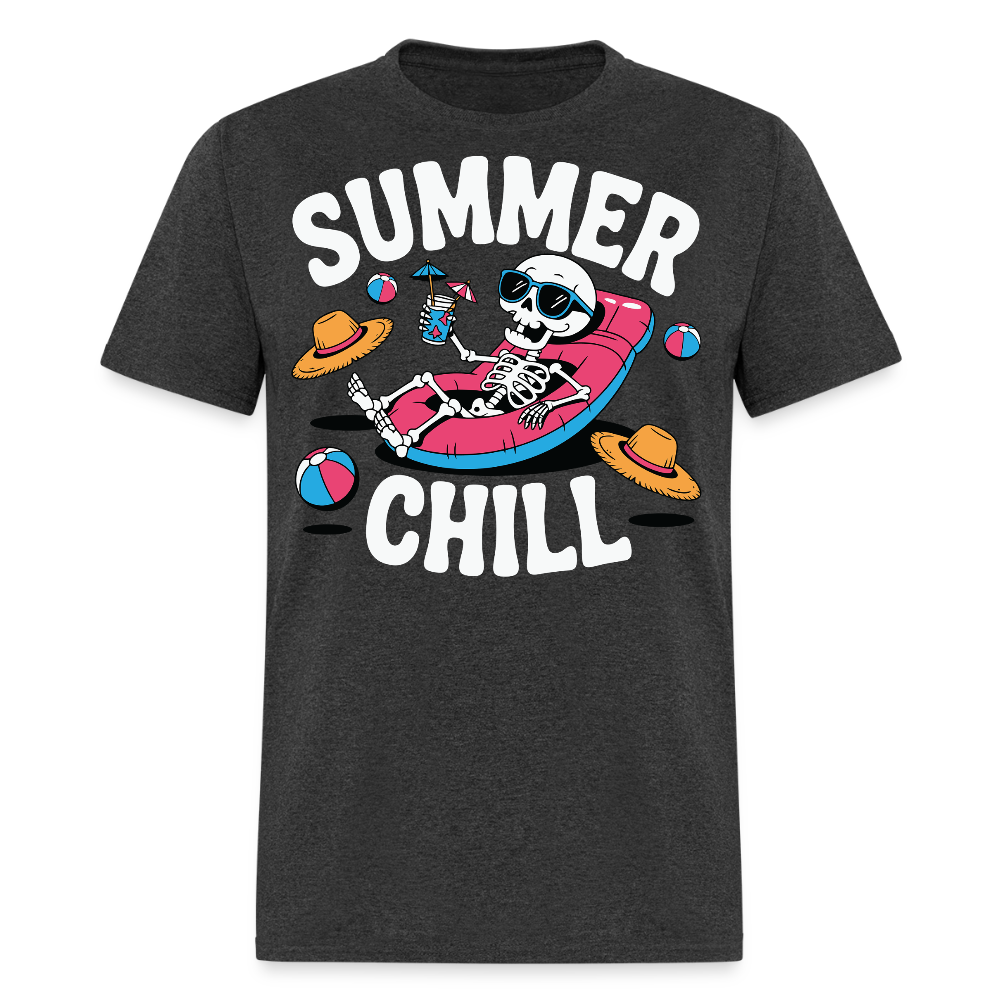 Funny Skeleton Quirky Beach Vacation T-shirt - heather black