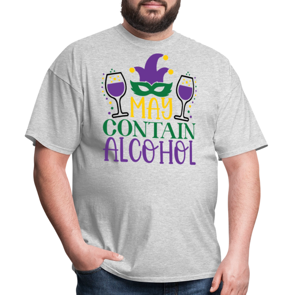 May Contain Alcohol Mardi Gras Unisex T-Shirt - heather gray