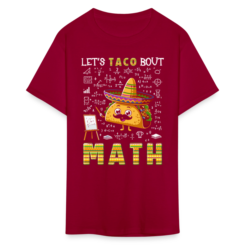 Funny Taco Math Shirt For Teachers Cute Kawaii Taco T-shirt - dark red