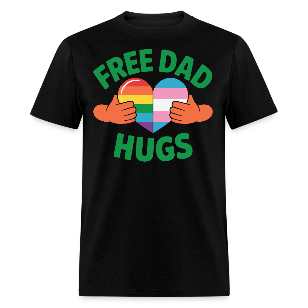 Free Dad Hugs Pride LGBTQ Ally Father T-shirt - black