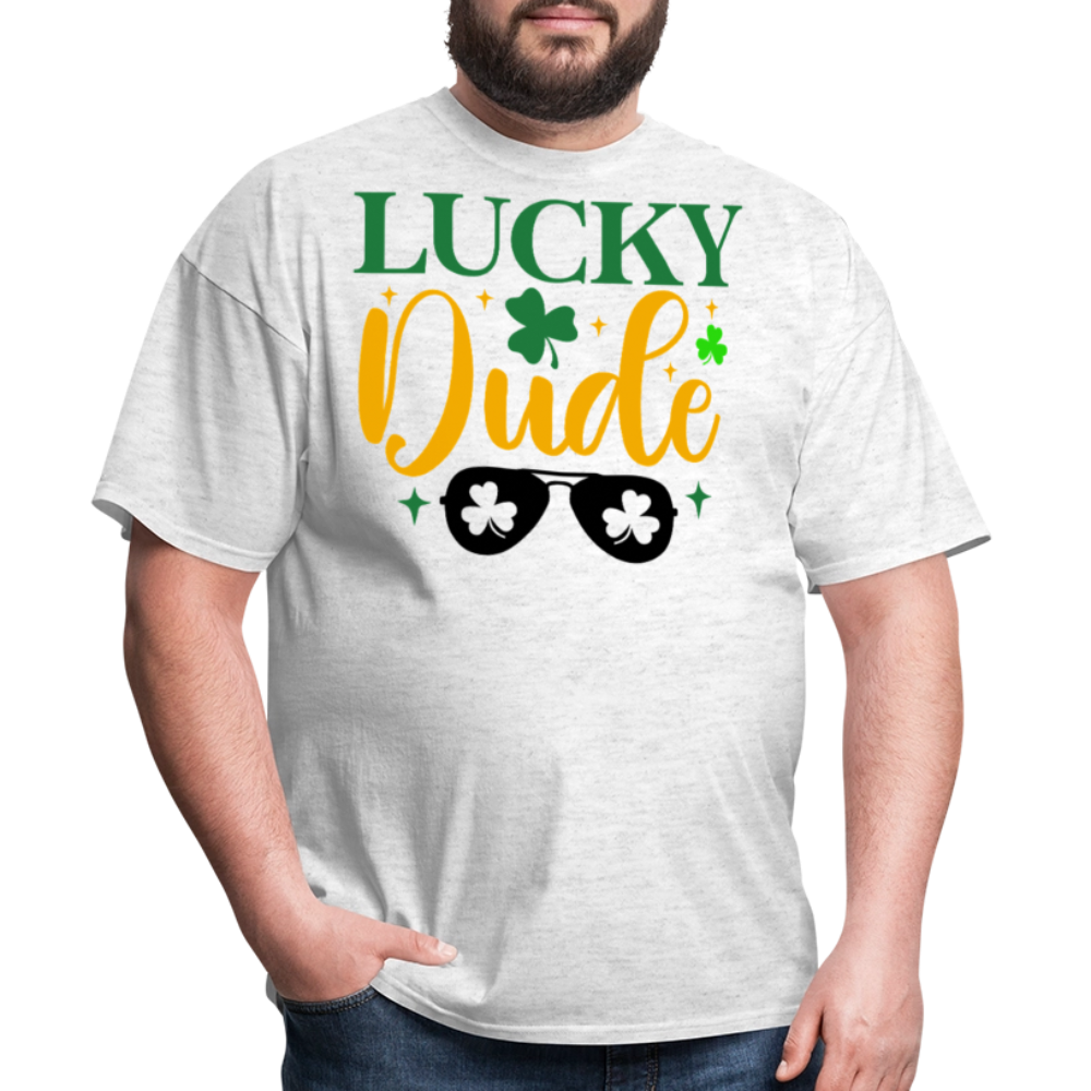 St Patrick’s Day Lucky Dude T-shirt - light heather gray