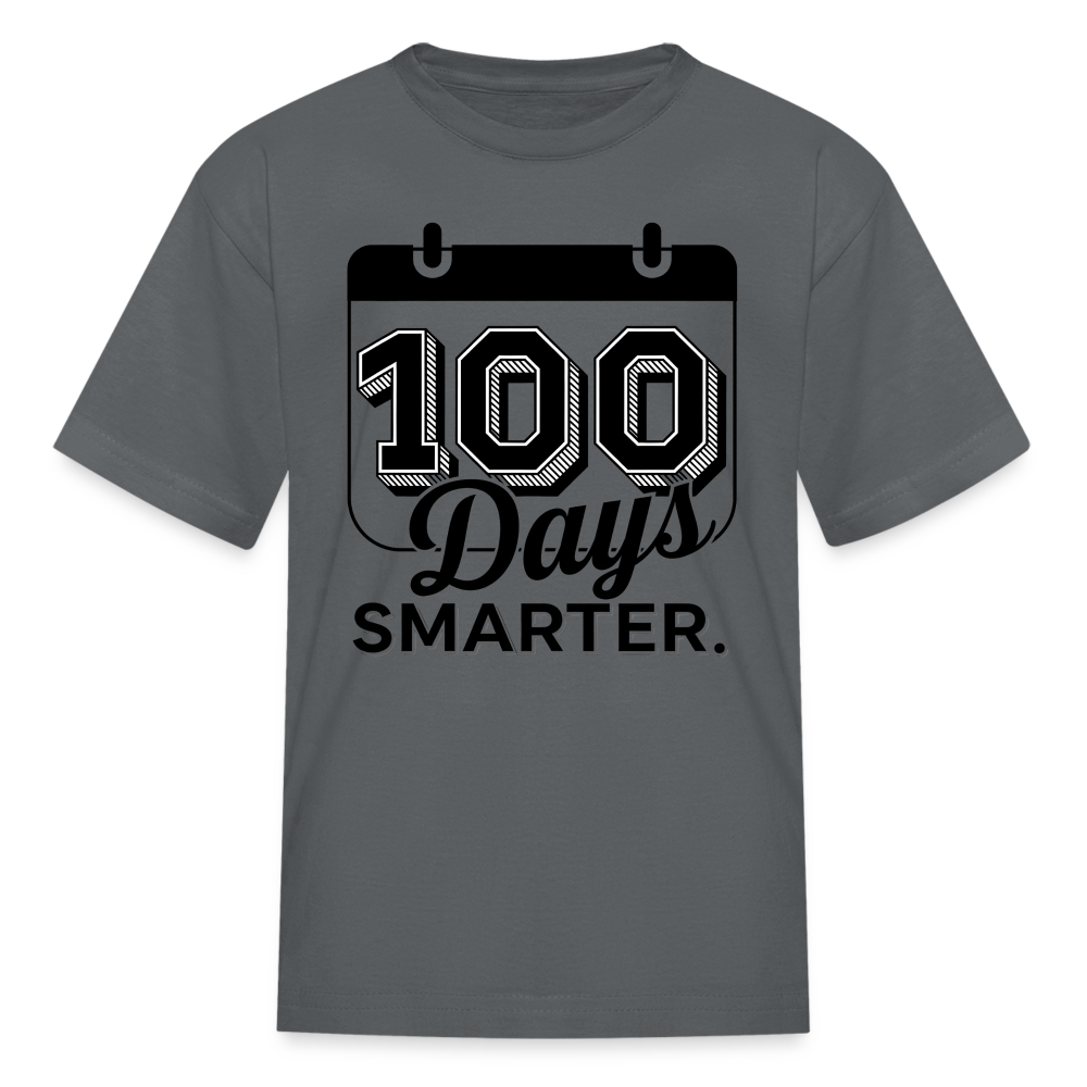 100 Days Smarter Shirt For Students 100th Days Celebration T-shirt - charcoal