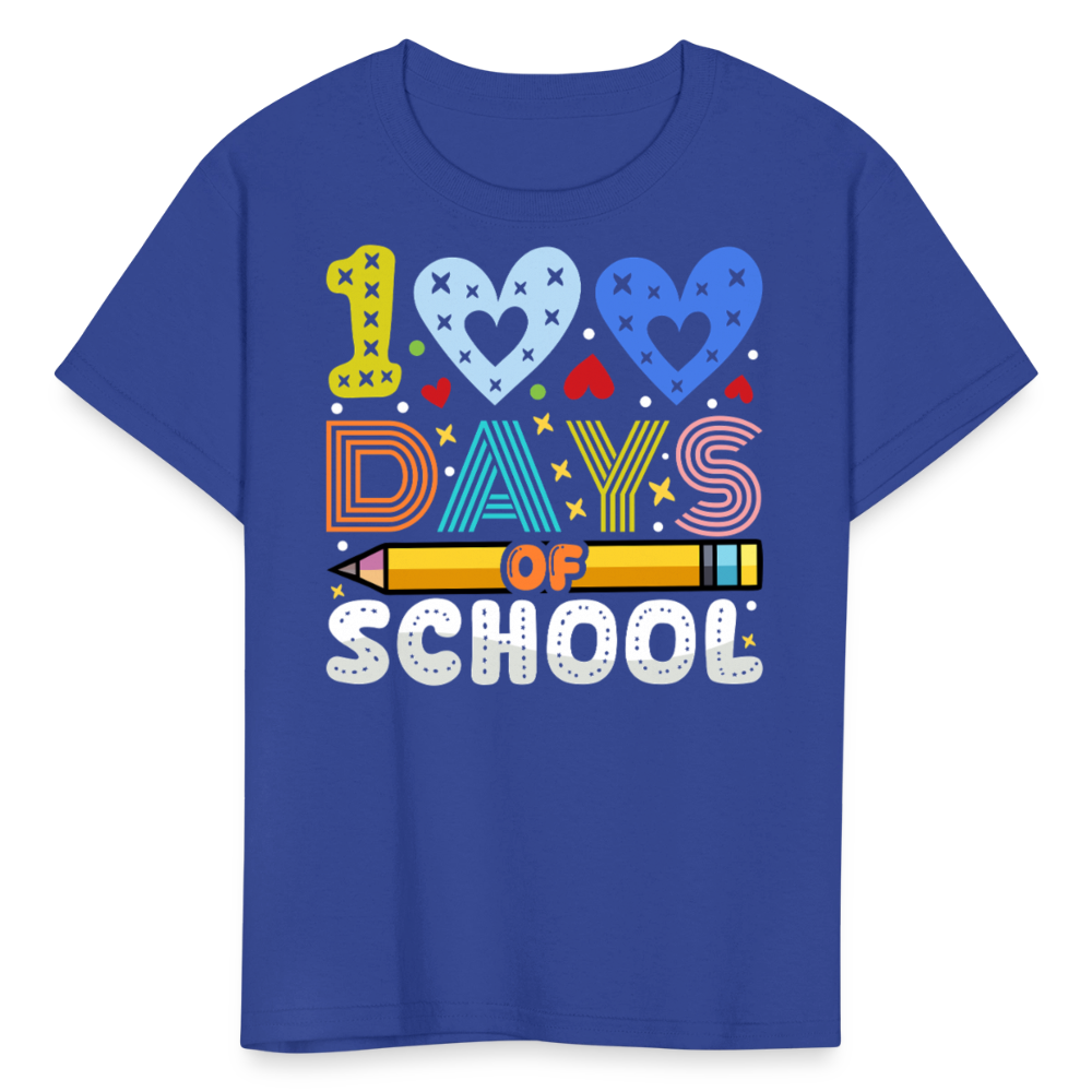 Kindergarten 100 Days Of School Shirt Students Appreciation Gifts T-Shirt - royal blue