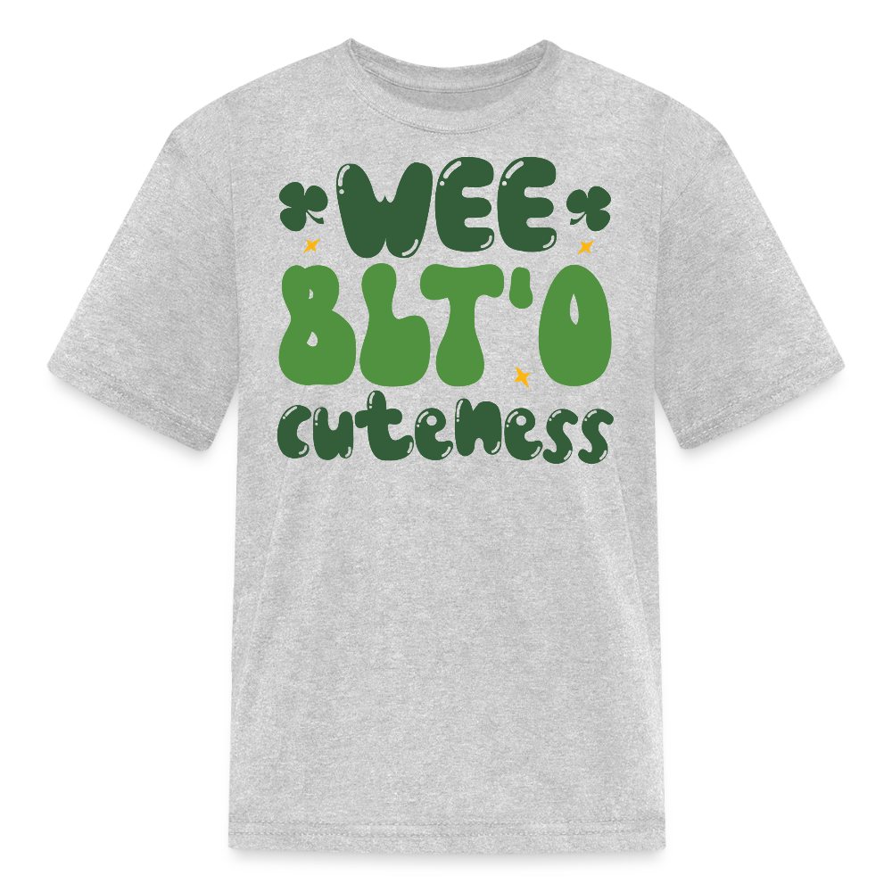 Wee Bit'o Cuteness St Paddy’s Day Kids T-shirt - heather gray