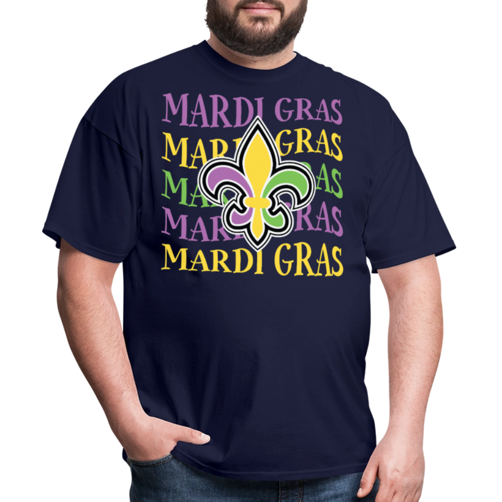 New Orleans Fleur-de-lis Festival Mardi Gras T-shirt - navy